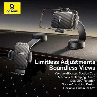 Baseus PrimeTrip C03 Air Clamping Car Mount &ndash; Suction Cup Version &ndash; Black